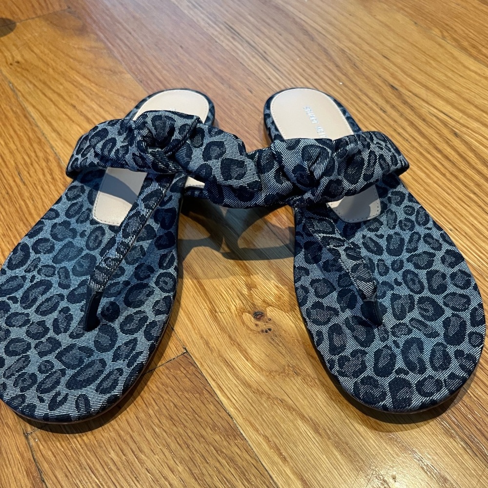 Denim Cheetah Print Sandals